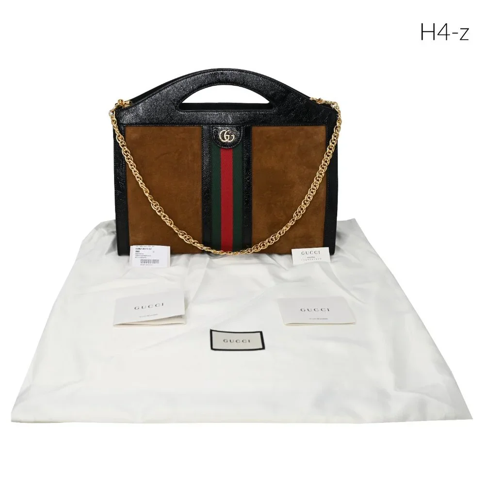 Gucci Ophidia Cut Out Suede & Leather Top Handle/ Shoulder - Picture 6 of 10